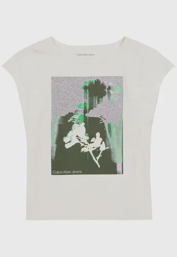 Polera Niña Floral Flutter Blanco Calvin Klein