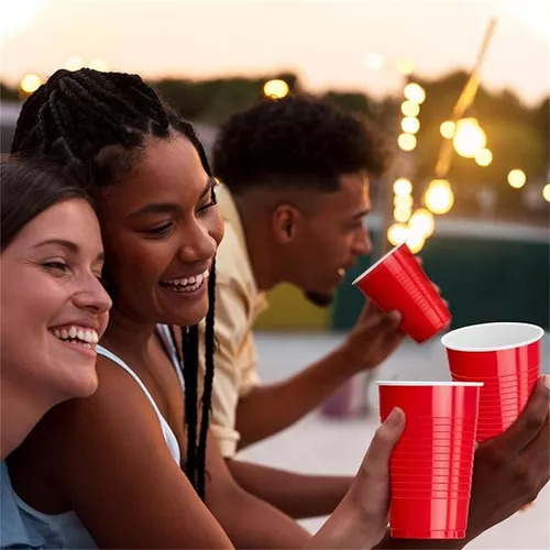 . 50 Vasos Desechable Plástico Bicolor Prémium Eventos