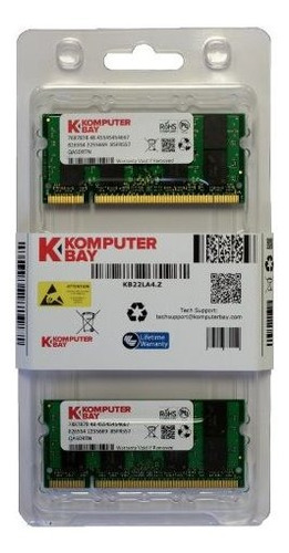Memoria Ram 4gb Komputerbay Kit (2gbx2) Ddr2 800mhz (pc2-6400) Cl6 Sodimm 200-pin 1.8v Modules With Lifetime Warr