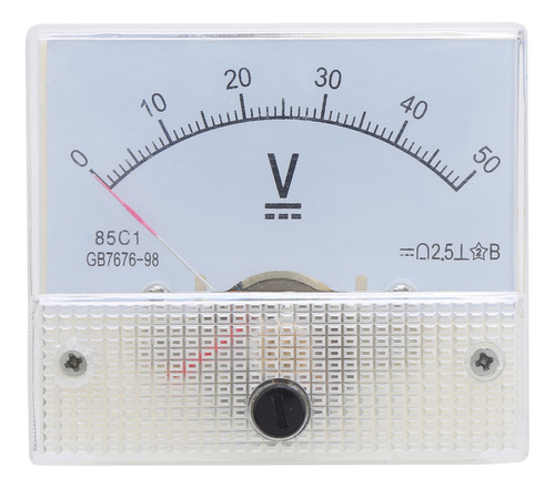 Medidor De Voltagem Dc 85c1 0 ~ 50v Pointer Voltmeter Painel
