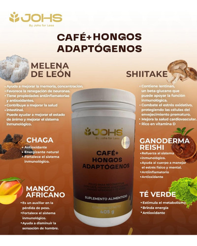2pz Café Soluble+hongos Adaptogenos Mejora Digestión