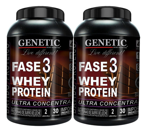 N°1 F3 Whey Protein Concentrada Genetic Crecimiento Muscular