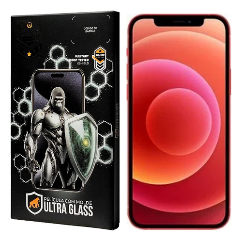Película De Vidro Duplamente Temperado Ionizado Anti-reflexo E Anti Impacto Com 100% Sensibilidade Tela Toda Para iPhone 12 / 12 Pro Gshield