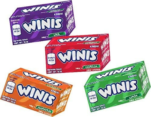 Winis Chicloso Minis Originales Caramelo Suave Dulce 32 Pz