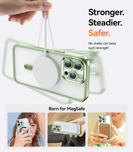 Funda De Celular Meifigno P/ iPhone 15 Pro Max, Verde Hierba