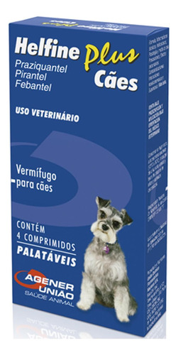 Vermífugo Helfine Plus Para Cachorros - Trata Giárdia
