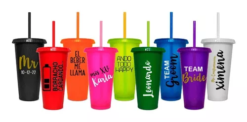 Vaso liberty con tapa y popote Vaso Bebidas Sociales Eventos Verano  promocionales, Vliberty