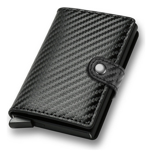 Mini billetera RFID blindada para hombres y mujeres, color negro 2