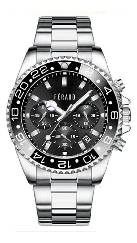 Reloj Feraud Hombre Acero Cronografo Calendario F5568 Gsln