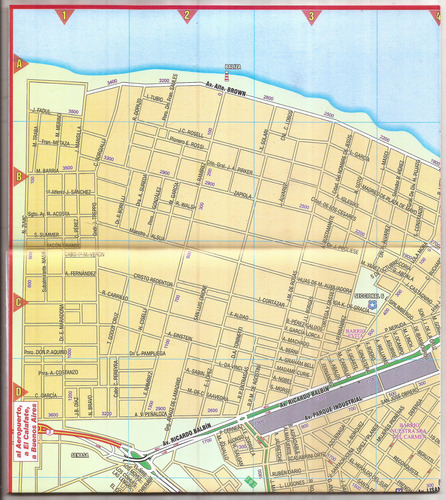 Rio Gallegos Mapa De La Ciudad 81 Por 57 Cm