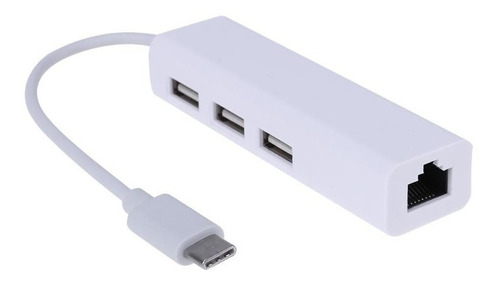 Adaptador Usb C 3.0 Hub Rj45 Ethernet Blanco
