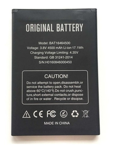 Bateria Doogee Bat16464500 P/ Doogee T5 4500mah