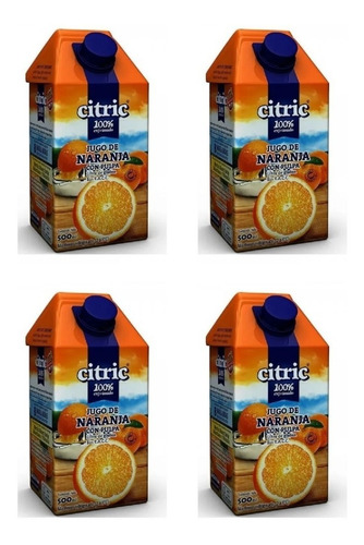 Jugo Citric Naranja Sin Tacc 500ml X4 Unidades Zetta Bebidas