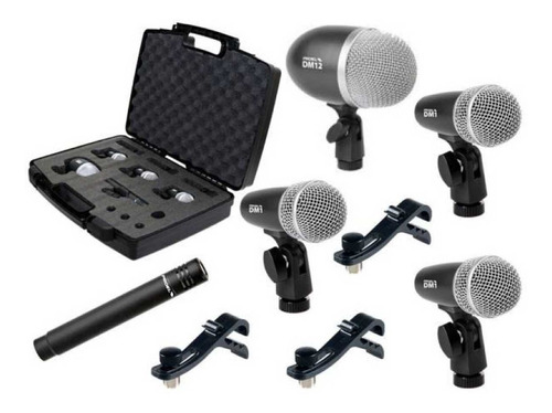 Set 5 Microfonos Bateria Proel Dmh5xl Valija La Roca Cuo