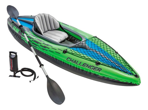 Kayak Inflable Intex Challenger K1 Una Persona Remo Aluminio