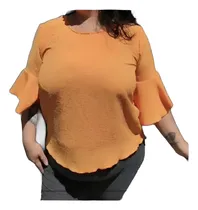 Comprar Blusas Manga Volado. Lisas Y Estampadas. Talles Especiales