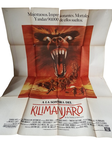 Antiguo Afiche Cine 1986 A La Sombra D Kilimanjaro Mag 57291