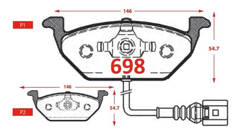 Pastilla De Frenos Delantera Volkswagen Vento 1.6 2010-2014