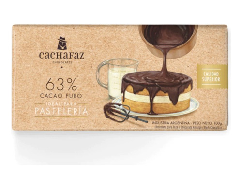 Chocolate Cachafaz 63% Cacao Puro Ideal Pasteleria