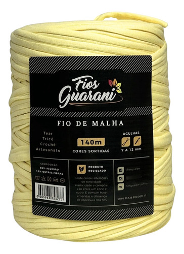 Fio De Malha Residual 140m - Fios Guarani Cor Amarelo Bebê