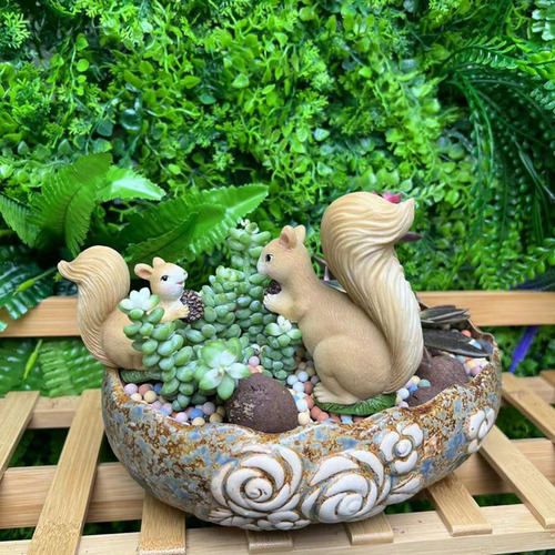 2 Adornos De Ardilla Para Jardín, Escultura De Ardilla Para