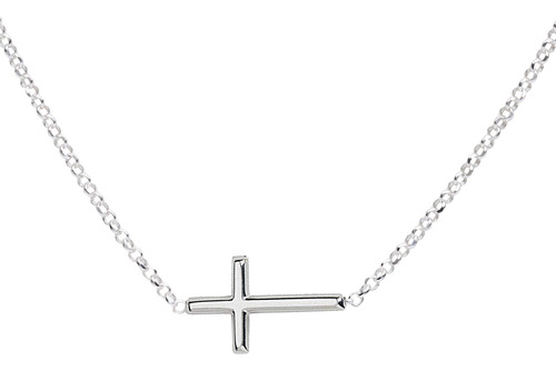 Cherished Moments Collar Religioso De Plata De Ley Con Cruz 