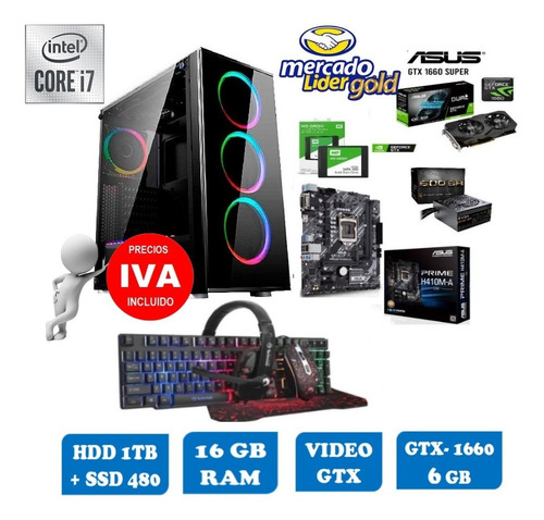 Imagen 1 de 10 de Cpu Gamer Intel Core I7 10ma/1tb+ssd 480gb 16gb Gtx1660 6gb