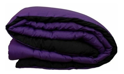 Acolchado Fidelna A15 Lisos 1 1/2 plaza diseño liso color violeta y negro de 165cm x 235cm