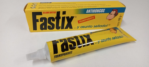 Imagen 2 de 8 de Sellador Sintetico Fastix Antihongos Transparente De 100 Grs