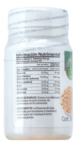 Imagen 3 de 4 de Isoflavonas De Soya (90 Tabs) Pronat Ultra