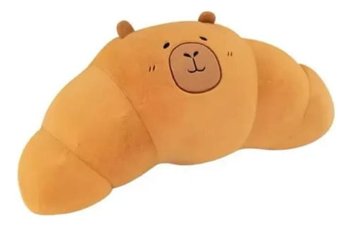 Peluche Almohadón Capibara Croissant Kawaii 60 Cm Importado Marrón