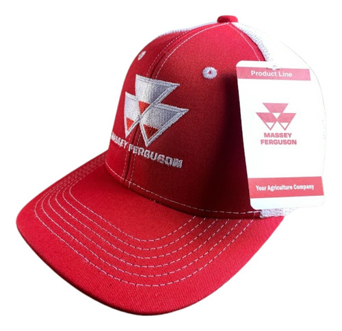 Gorra Estilo Massey Ferguson Rojo Blanco Malla Trucker Ms022 Rojo Único