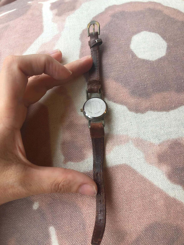 Reloj Pulsera Quart Pomar (v) Marrón Y Dorado (Usado)