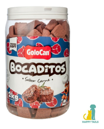 Bocaditos Golocan Snack Perros Carne X 2 Kg - Happy Tails