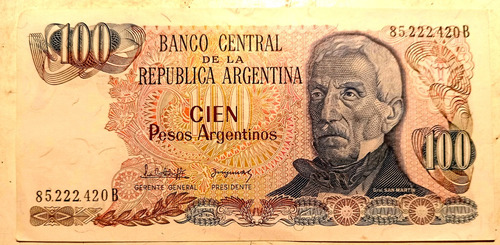 Billete Antiguo De 100 Pesos Argentinos