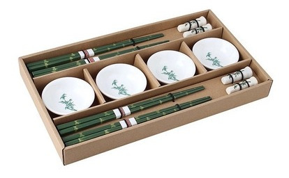 Imagem 3 de 3 de Kit Jogo Comida Japonesa 12 Peças + Jogo Sushi 6 Peças Preto