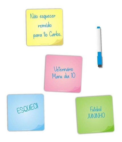 Kit 4 Ímãs De Geladeira Planner Porta Recados 03