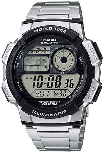 Reloj Digital Plateado Ae1000wd-1avcf Para Hombre De Casio