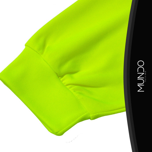Polera Polo Piqué Dry Fit Manga Larga Con Cinta Reflectiva