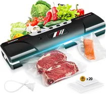 Comprar Sangkee Selladora Al Vacío, Sellador De Bolsas Al Vacío Para Cocina, Automática De Sellado De Ahorro De Alimentos, Modos De Sellado Seco\u002Fhúmedo, Con 20 Bolsas Selladoras Al Vacío