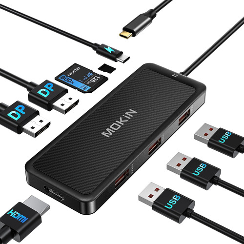 Estación De Acoplamiento Usb C Con Doble Displayport, Dongle