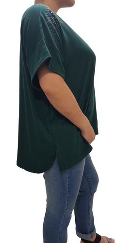 Remera Modal Con Brillo Mujer Talle Grande