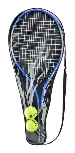 Raqueta Tenis Aluminio Set 2 Pelotas Estuche Kit Color N