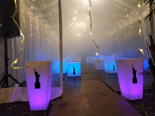 Alquiler Livings Luminosos Led Puff Mesa Frapera Barra Movil