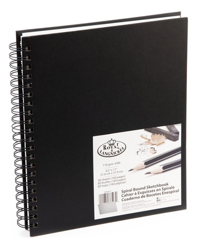Sketchbook A4 Black Capa Dura Espiral - Royal & Langnickel