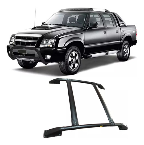 Bagageiro De Teto Rack S10 2005 2006 2007 Colado Preto Track