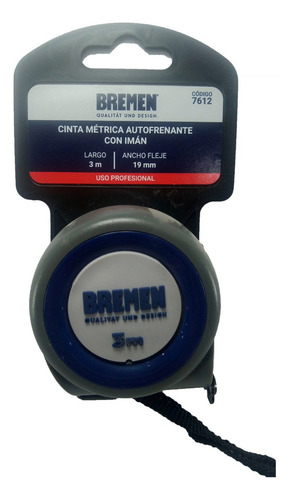 Cinta Métrica Auto-frenante Con Imán Bremen® 3mts Fleje 19mm