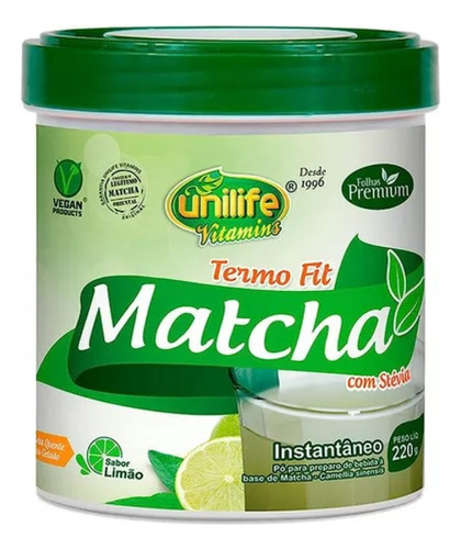 Té Matcha Legítimo Instantaneo Unilife Premium 220grs