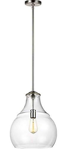 Lámpara Colgante De Cristal Redondo, 1 Luz, 60 W, Níquel