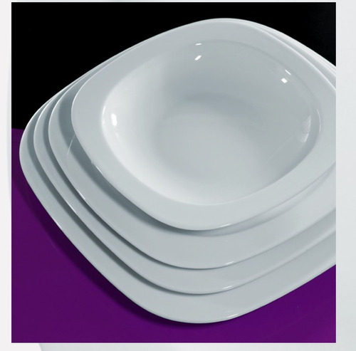 Plato Trinche Cuadrado 29 Cm Porcelana Merkamenaje